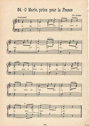 À Marie, priez pour la France Partition gratuite